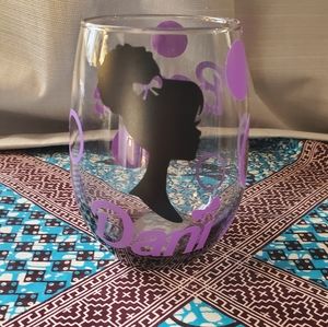 Black Barbie Wine Glass *Customizable*